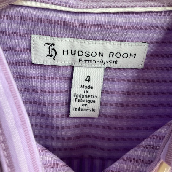 Hudson Room Women’s Stretch Cotton No Iron Button Up Shirt Blouse Purple… - Picture 12 of 12